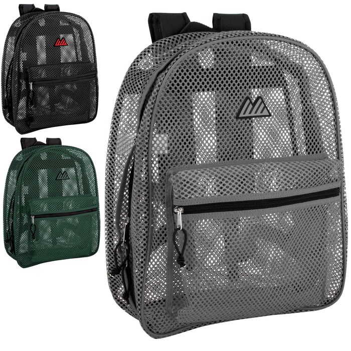 Bulk Premium 17 Inch Mesh Backpack - 3 Colors -
