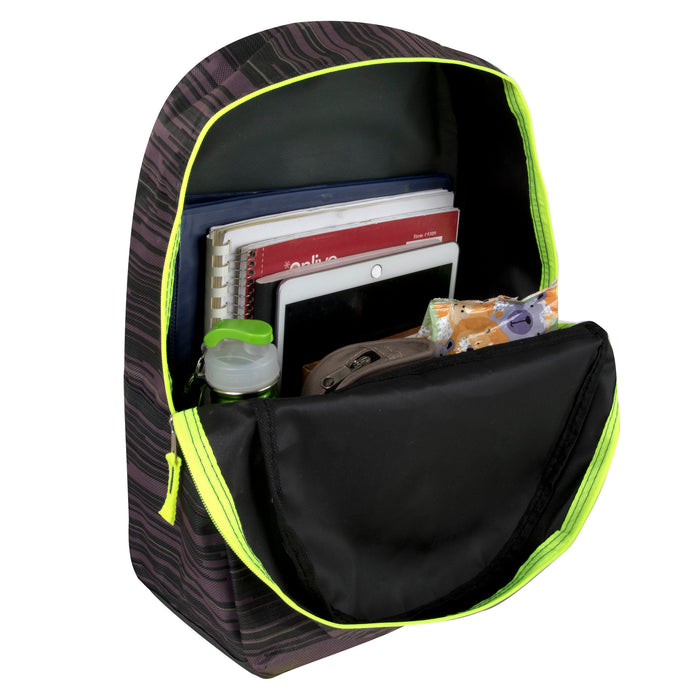 17-Inch Printed Backpack - Green - BagsInBulk.com