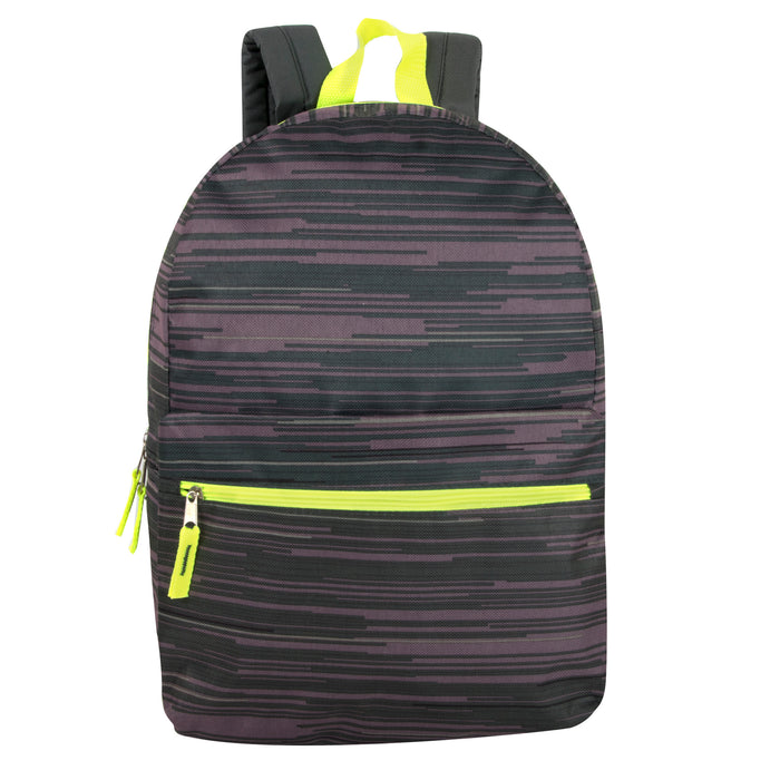 17-Inch Printed Backpack - Green - BagsInBulk.com