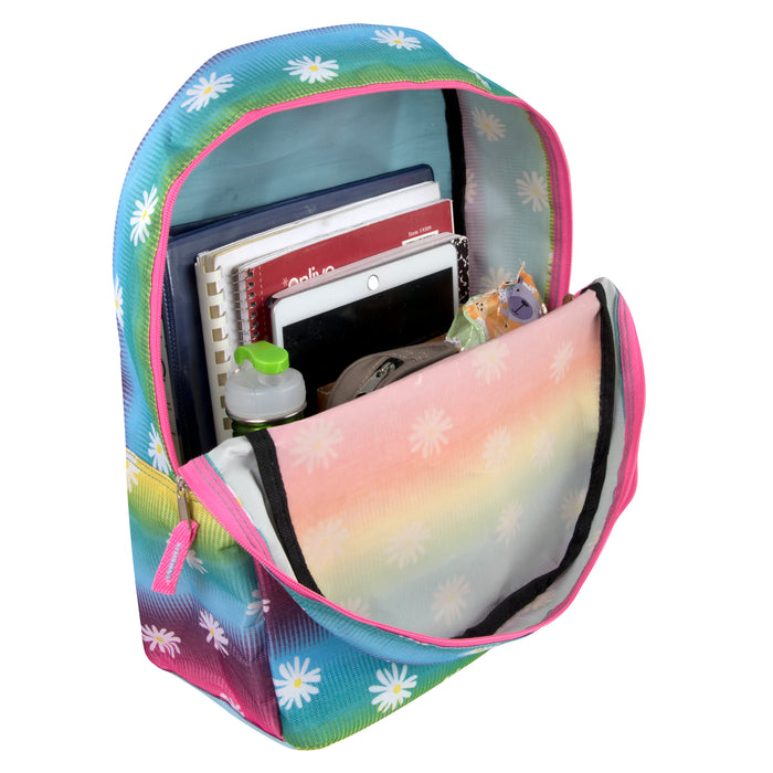17-Inch Printed Backpack - Daisy - BagsInBulk.com