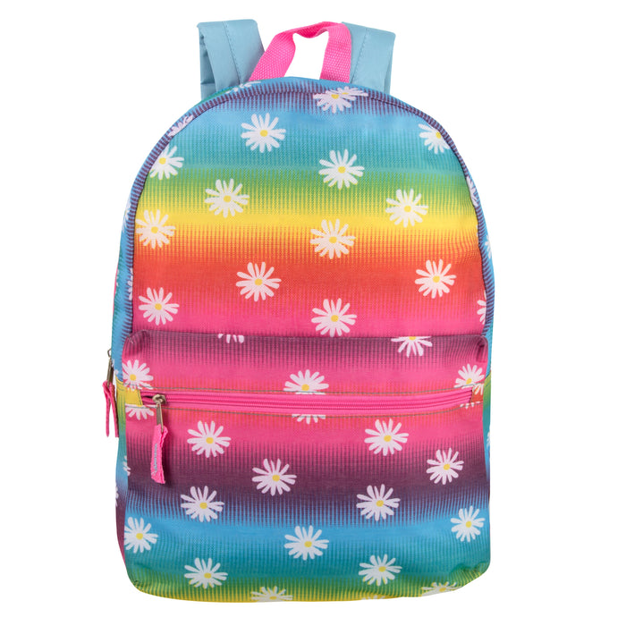 17-Inch Printed Backpack - Daisy - BagsInBulk.com
