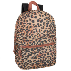 17-Inch Printed Backpack - Leopard Print - BagsInBulk.com
