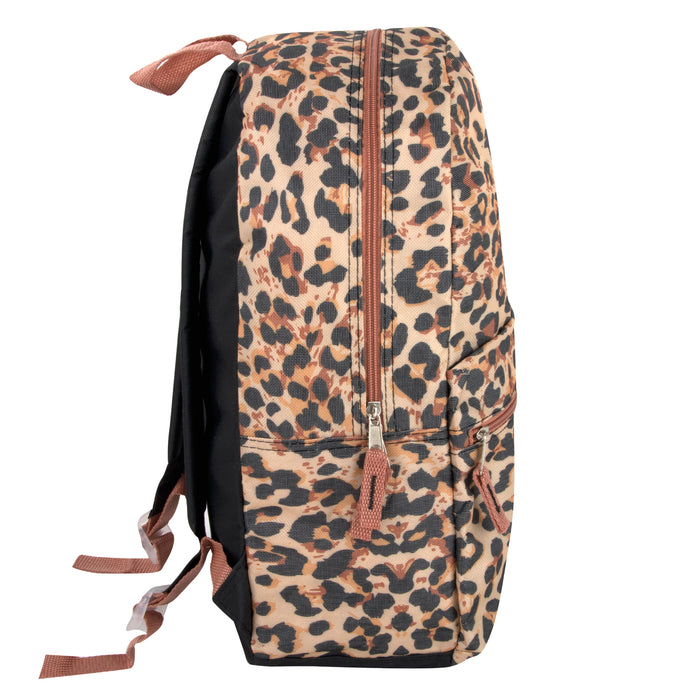 17-Inch Printed Backpack - Leopard Print - BagsInBulk.com