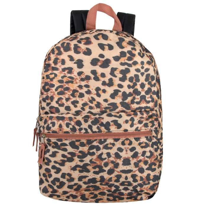 17-Inch Printed Backpack - Leopard Print - BagsInBulk.com