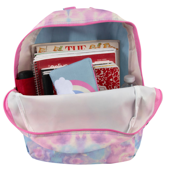 17-Inch Printed Rainbow Backpack With Matching Pencil Case - BagsInBulk.com