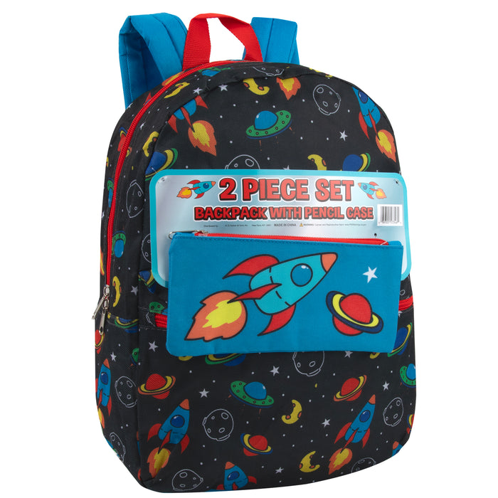 Wholesale 17 Inch Printed Backpack With Pencil Case - Boys - BagsInBulk.com