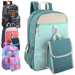 16 Inch Backpack With Matching Lunch Bag - 4 Color Assortment - BagsInBulk.com