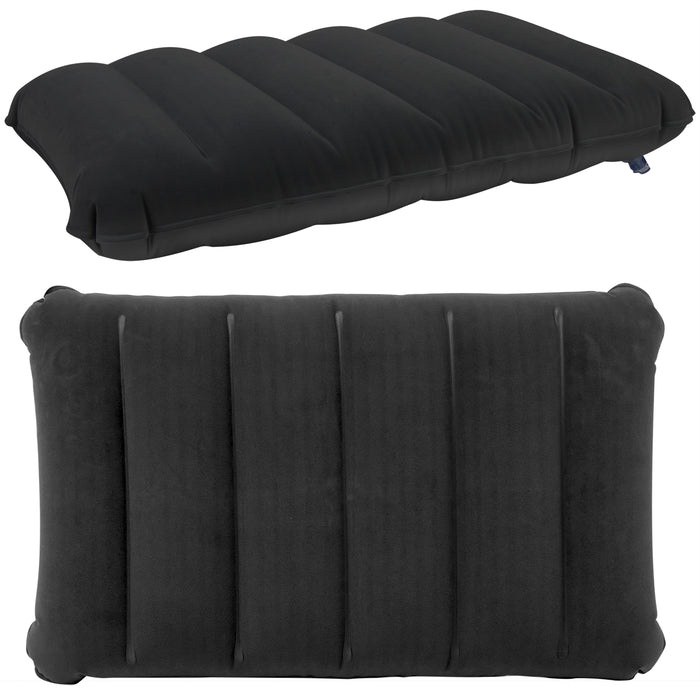 Blow-Up Inflatable Camping Pillow - Black - BagsInBulk.com
