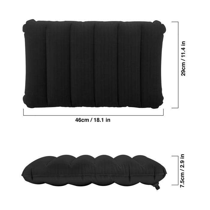 Blow-Up Inflatable Camping Pillow - Black - BagsInBulk.com