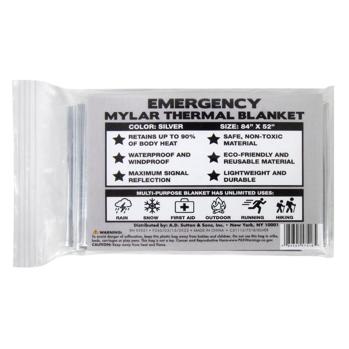 Wholesale Mylar Emergency Thermal Space Blanket 84" x 52" -