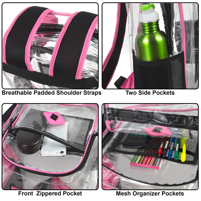 18-Inch Summit Ridge Clear Backpack - Girls Colors - BagsInBulk.com