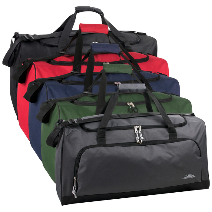 24-Inch Deluxe Wide-Pocket Duffle Bag - BagsInBulk.com