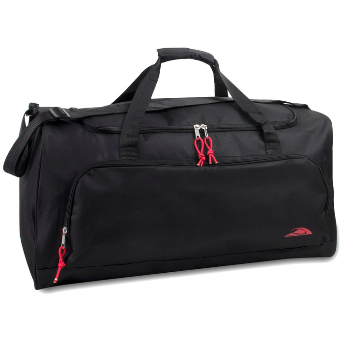 24-Inch Deluxe Wide-Pocket Duffle Bag - BagsInBulk.com