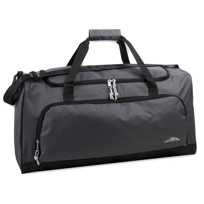 24-Inch Deluxe Wide-Pocket Duffle Bag - BagsInBulk.com