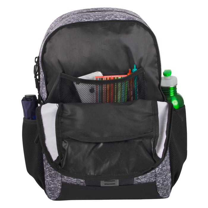 Wholesale 19-inch Mountain Edge Heather Bungee Cord Backpack w Padded Laptop Section -