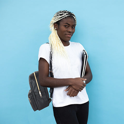 10-Inch Vinyl Mini Backpack with Front Zipper Pocket - Black - BagsInBulk.com