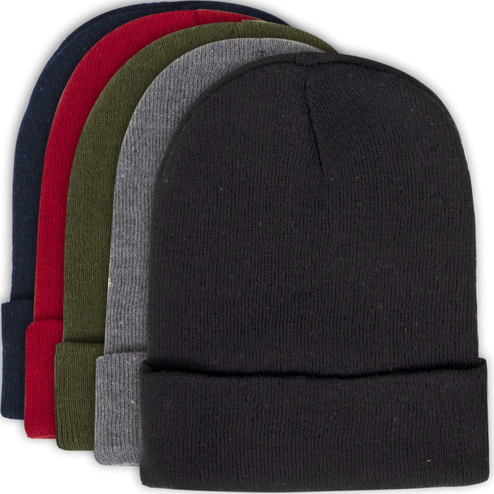 Adult Knit Hat Beanie – 5 Assorted Colors -