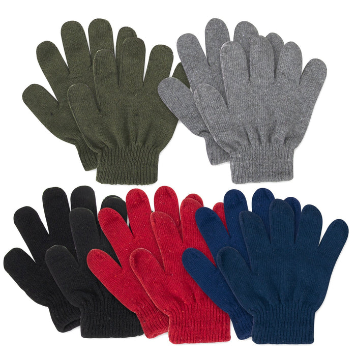 Children Knitted Gloves - 5 Assorted Colors -