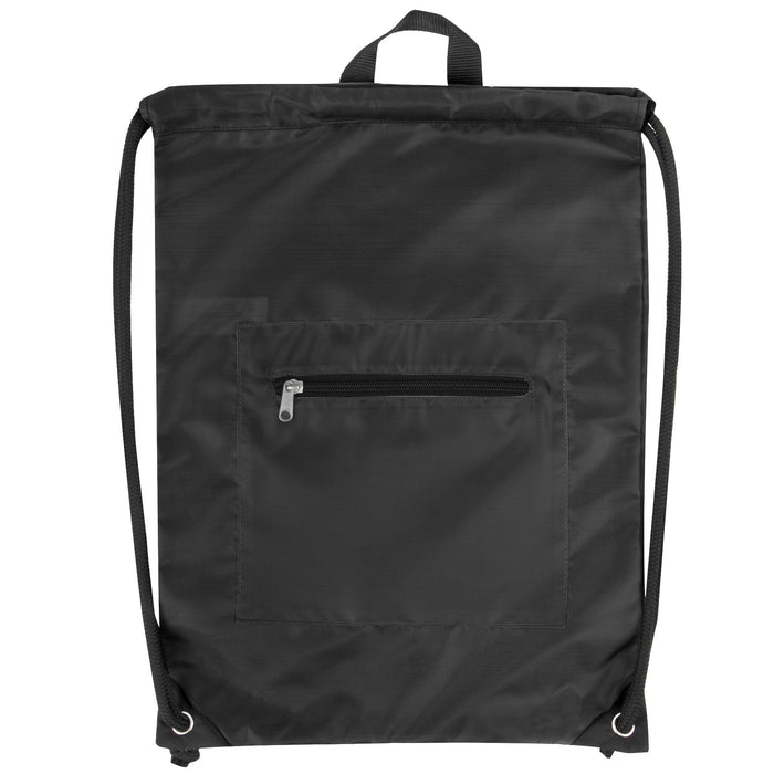 Wholesale Front Zippered Drawstring Backpack - 3 Colors -