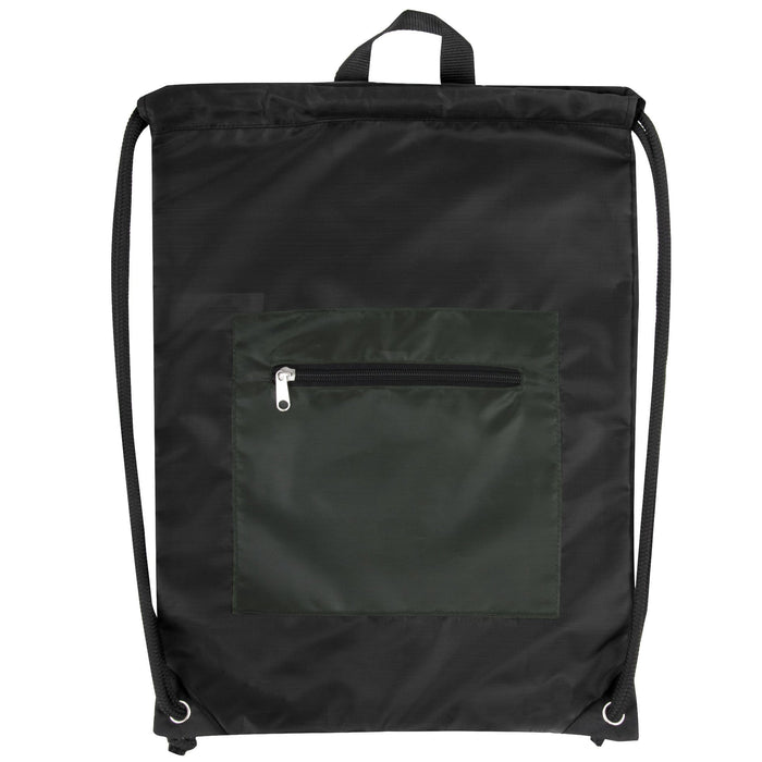 Wholesale Front Zippered Drawstring Backpack - 3 Colors -
