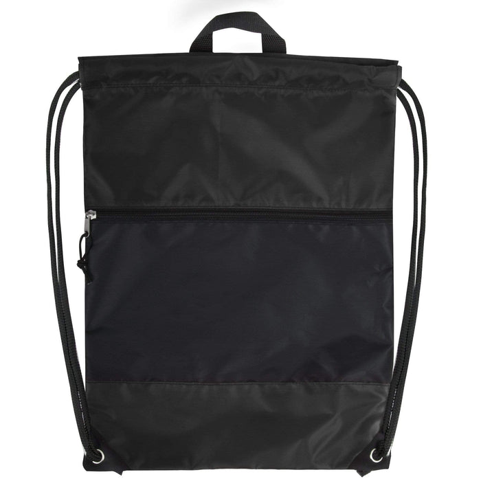Wholesale 18 Inch Drawstring Bag Large Zippered Section - 5 Color Assortment -