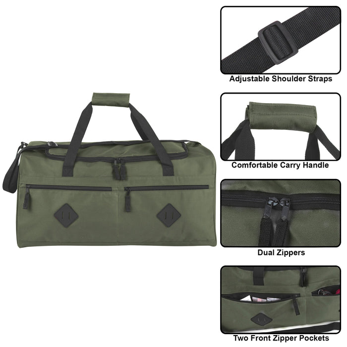 24 Inch Multi Pocket Duffle Bag - BagsInBulk.com