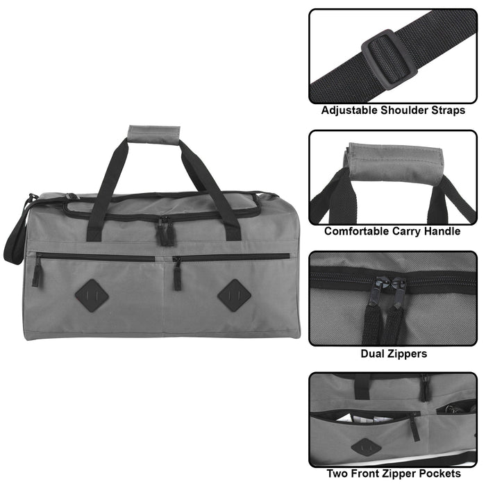 24 Inch Multi Pocket Duffle Bag - BagsInBulk.com