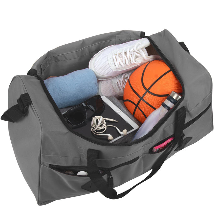 24 Inch Multi Pocket Duffle Bag - BagsInBulk.com