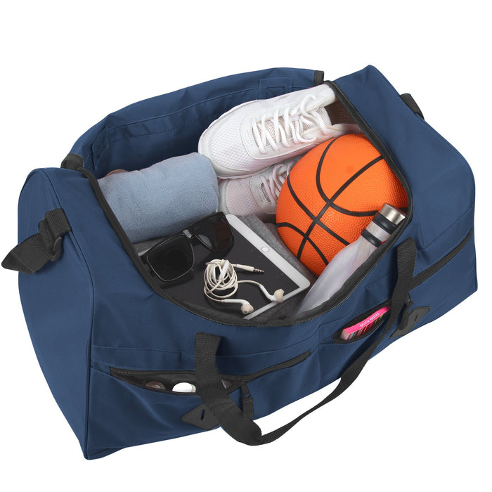 24 Inch Multi Pocket Duffle Bag - BagsInBulk.com