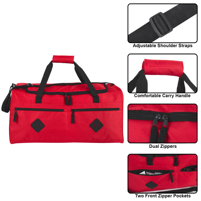 24 Inch Multi Pocket Duffle Bag - BagsInBulk.com