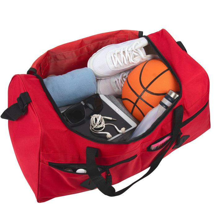 24 Inch Multi Pocket Duffle Bag - BagsInBulk.com
