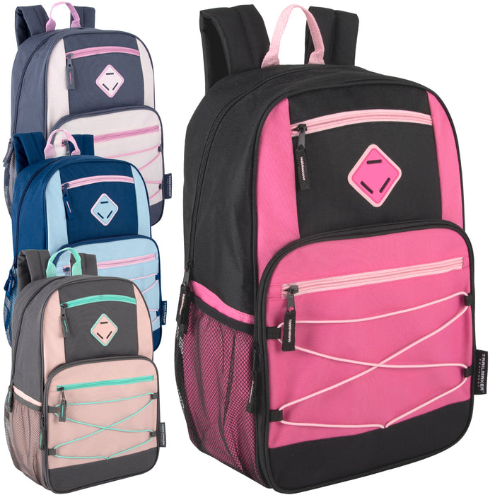 19 Inch Dome Bungee Backpack with Laptop Section - Girls Assortment - BagsInBulk.com