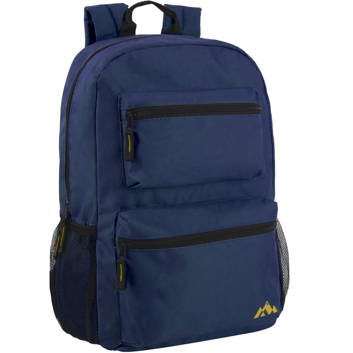 17-Inch Double Front Pocket Backpack - 4 Colors - BagsInBulk.com