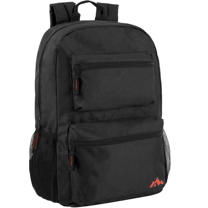 17-Inch Double Front Pocket Backpack - 4 Colors - BagsInBulk.com