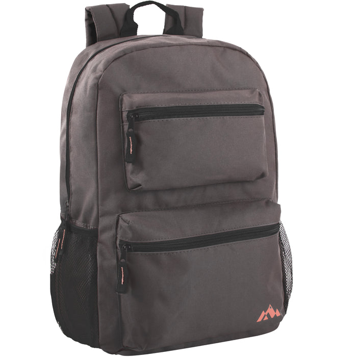 17-Inch Double Front Pocket Backpack - 4 Colors - BagsInBulk.com