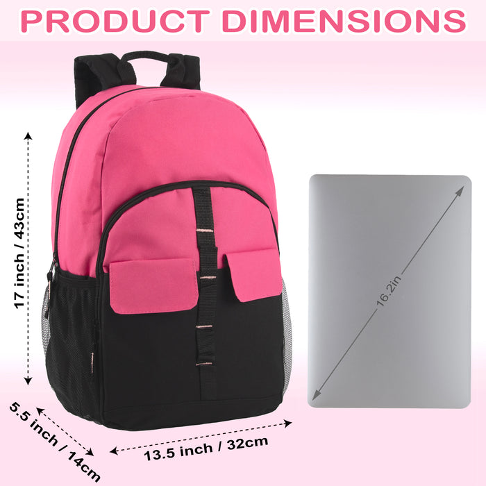 18-Inch Double Flap Daisy Chain Backpack - 3 Pastel Colors - BagsInBulk.com
