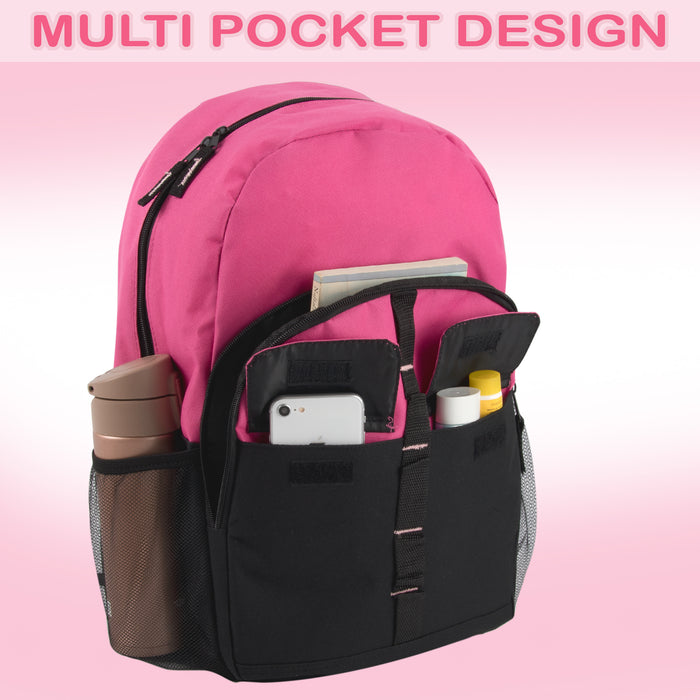 18-Inch Double Flap Daisy Chain Backpack - 3 Pastel Colors - BagsInBulk.com
