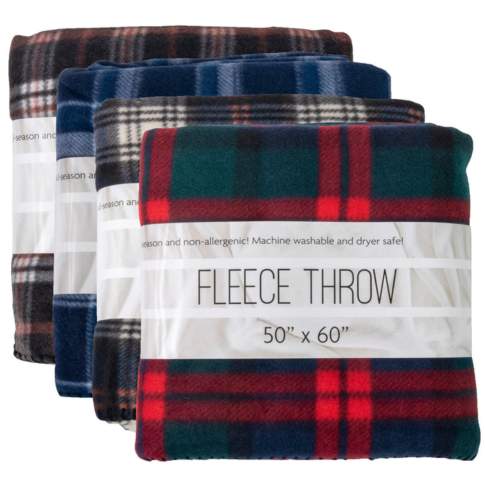 Wholesale Plaid Fleece Blankets 50" x 60" -