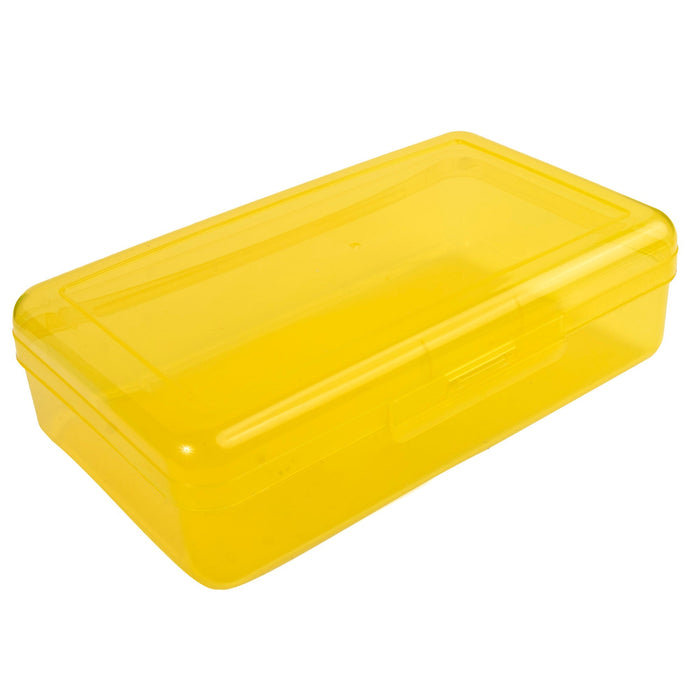 Plastic Pencil Box - Assorted Colors - BagsInBulk.com