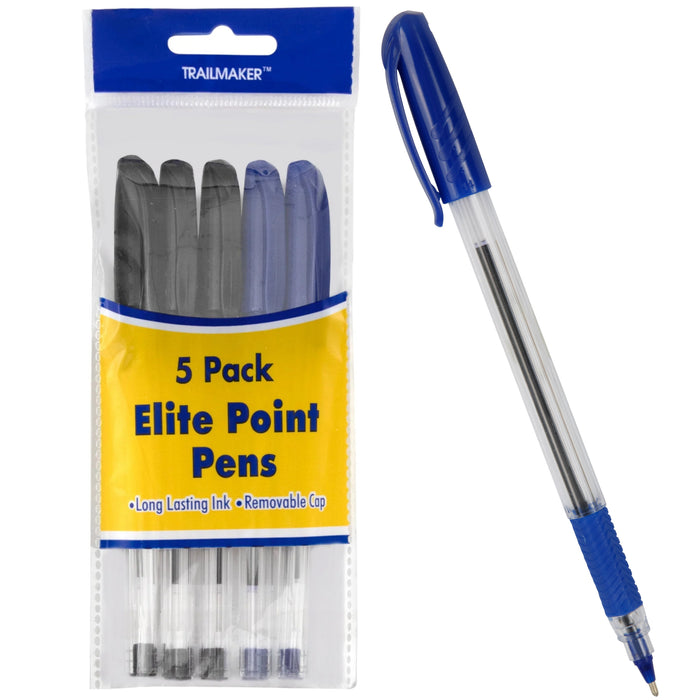 Elite Point Grip Pen 5-Pack - BagsInBulk.com