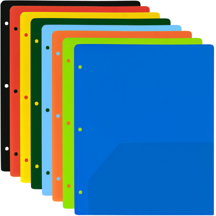 Translucent 2-Pocket Poly Folders - BagsInBulk.com
