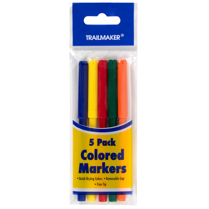 Wholesale Markers 5-pack - Assorted Colors - BagsInBulk.com