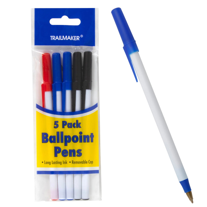 Ballpoint Pens 5-Pack - BagsInBulk.com