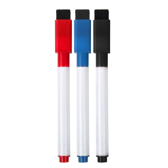 Dry Erase Markers With Eraser Top - 3 Pack - BagsInBulk.com