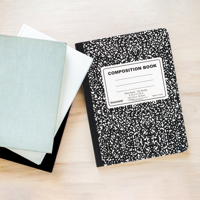 Composition Book, 100 Sheets, Wide Ruled - BagsInBulk.com