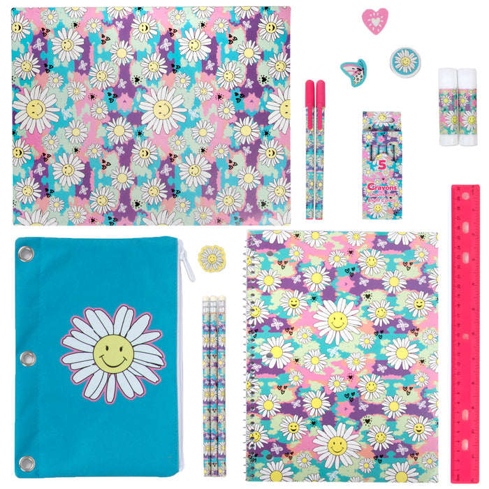20 Piece Daisy Themed School Supply Kit - BagsInBulk.com