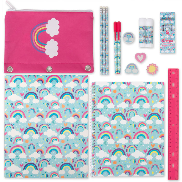 20 Piece Rainbow Themed School Supply Kit - BagsInBulk.com