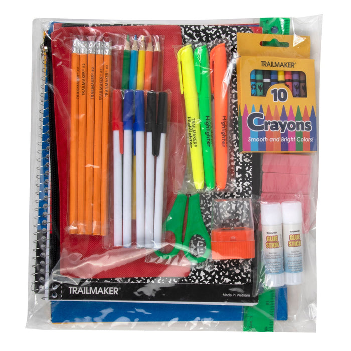 Trailmaker 18" Dome Reflective Backpack with 45-Piece School Supply Kit - Girls - BagsInBulk.com