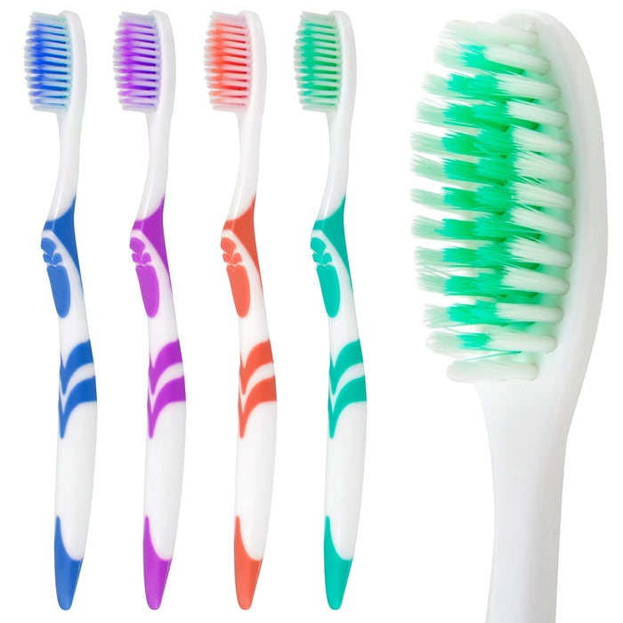 Wholesale 46 Bristle Head Adult Toothbrush - 4 Colors -