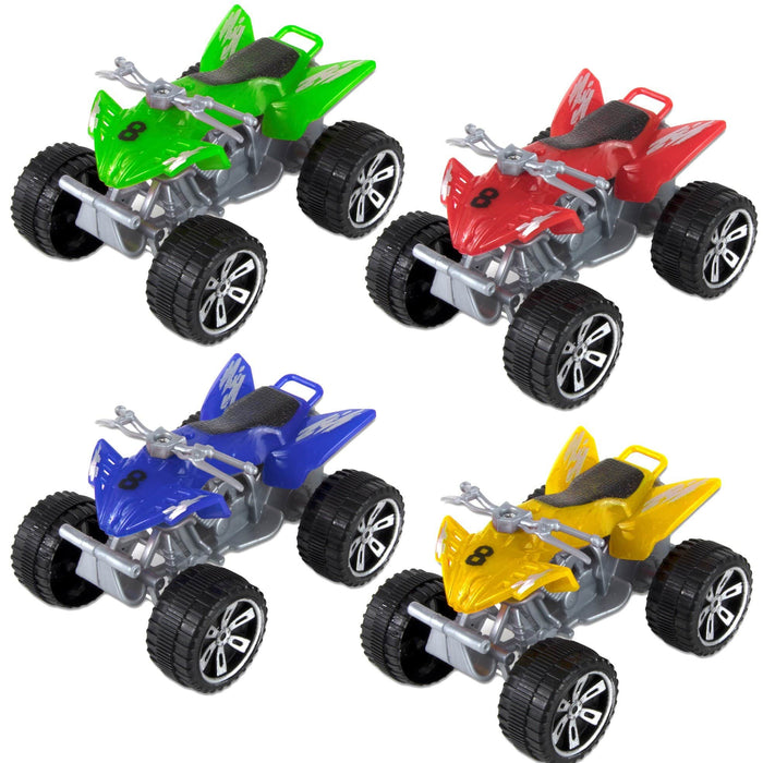 Bulk 4-Wheeler All Terrain Vehicle ATV Toy - 50 Pack - 4 Assorted Colors -